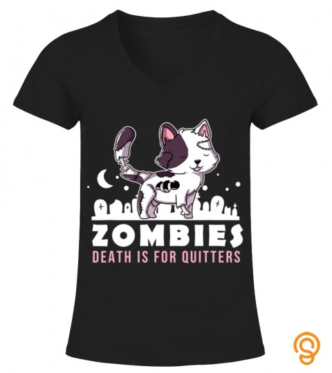 Cat Halloween Costume Death is for Quitters for a Cat Lover T Shirt
