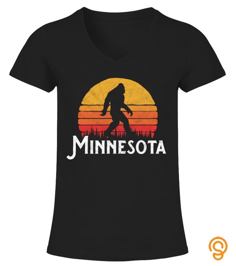 Retro Minnesota Bigfoot Silhouette Sun Tshirt   Hoodie   Mug (Full Size And Color)