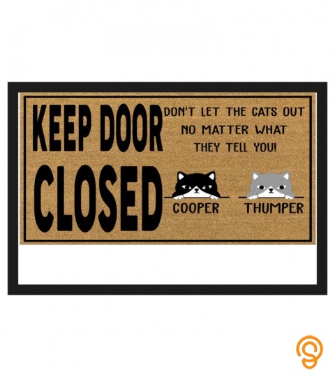Cat keep door closed doormat, funny cat welcome home doormat