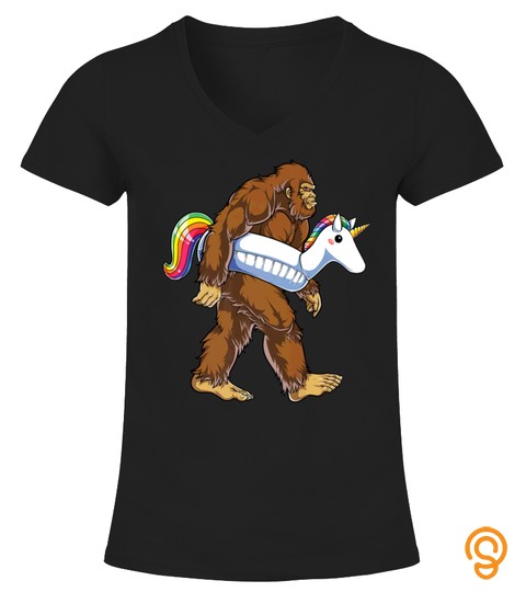 Pool Party Bigfoot Unicorn T Shirt Sasquatch Float Rainbow Tshirt   Hoodie   Mug (Full Size And Color)