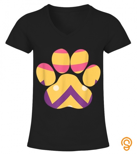 Colorful Egg Easter Paw Funny Dog Cat Lovers Easter Day T Shirt