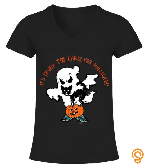 funny pumpkin black cat ghost Halloween costume T Shirt