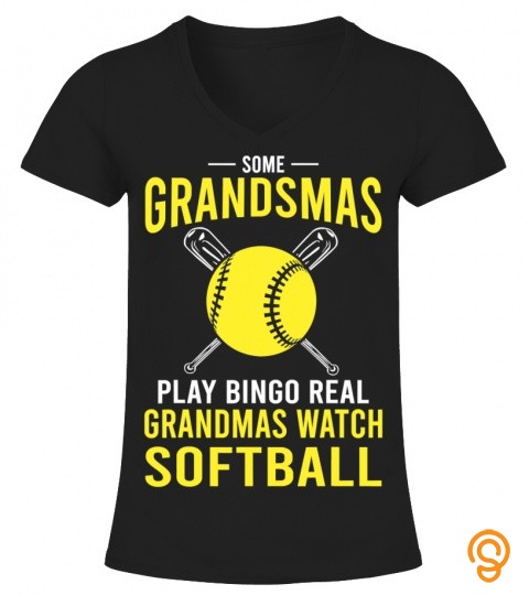 Real Grandmas Watch Softball Funny Softball Baller Catcher T Shirt