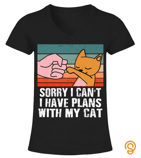Mens Sorry I Cant I Have Plans with My Cat Tee Funny Introvert Premium T Shirt Copy Copy