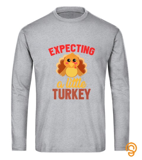 Thanksgiving Pregnancy Tshirt Mom Expecting A Little Turkey Tshirt   Hoodie   Mug (Full Size And Color)