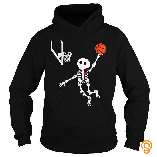 Sporty basketball skeleton halloween shirt Tee Shirts Saying Ideas