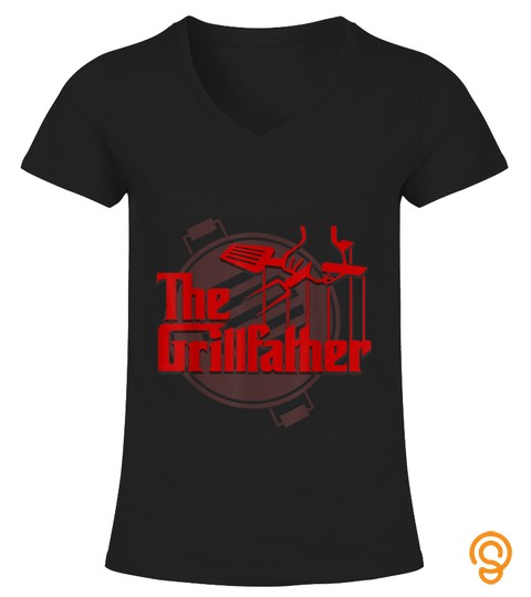 Mens The Grillfather Funny Cool BBQ Grill Chef Gift T Shirt