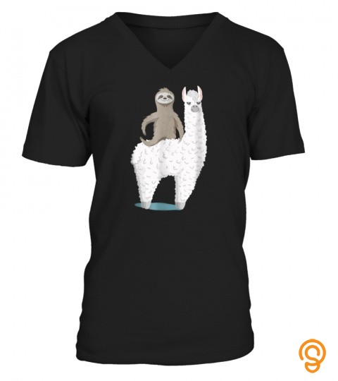 Funny Sloth Riding Llama T Shirt