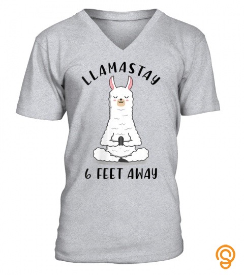 Womens Llamastay 6 Feet Away Funny Llama Social Distancing Tshirts