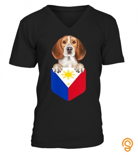 Philippines Flag Beagle Dog In Pocket T Shirt