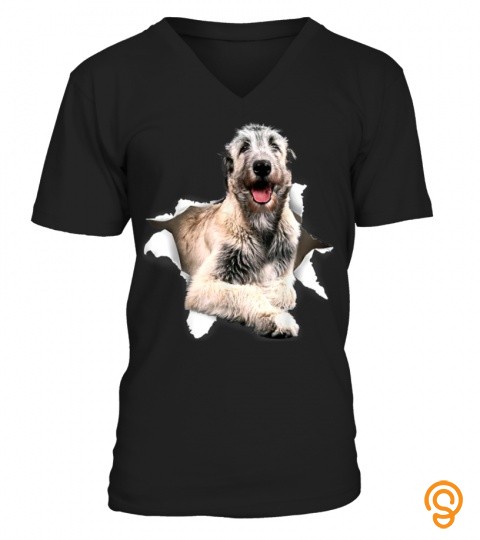 Irish Wolfhound Torn T Shirt, Irish Wolfhound dog torn shirt