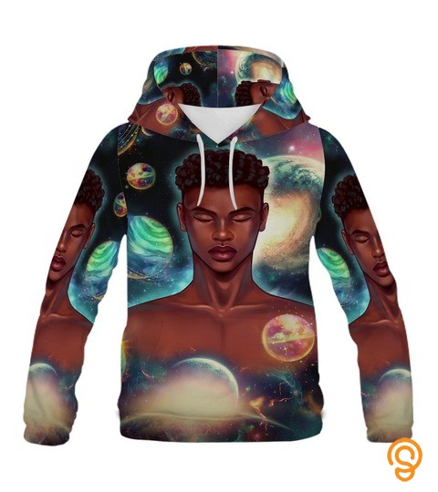 Black Man Planets All over Hoodie