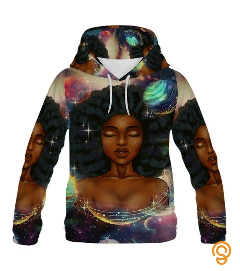 Black Girl Planets All Over Hoodie