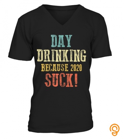 Beer Wine Day Drinking Because 2020 Sucks Retro Vintage Tshirts