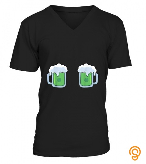 Green Beer Mug And Boobs St Patricks Day Drinking T Shirt