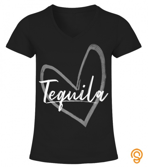 Womens Heart Tequila Alcohol Womens Letter & Hearts Tops Premium T Shirt