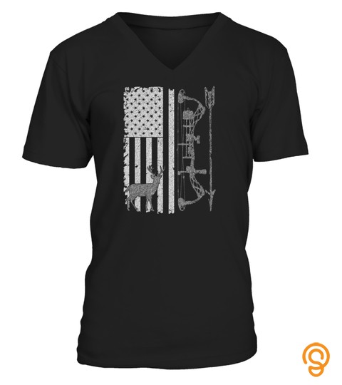 American Deer Hunting Bow Hunter Flag Accessories Gift Shirt T Shirt