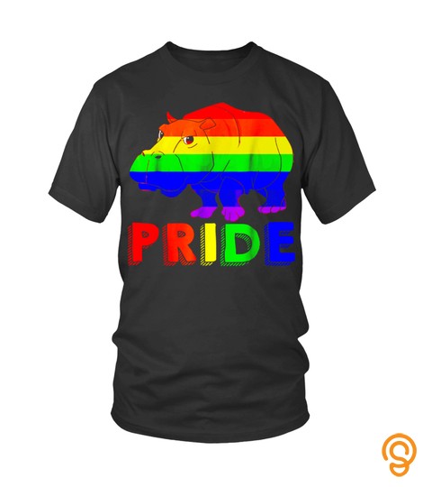 Lgbt Pride Rainbow Flag Hippo T Shirt Gay Lesbian Trans