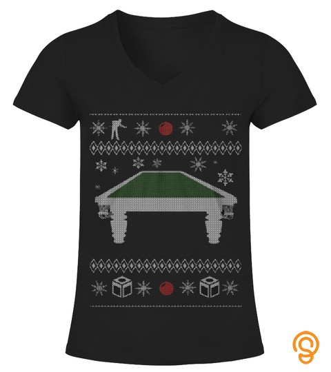 Top Ugly Christmas sweater Billiards snooker front Shirt
