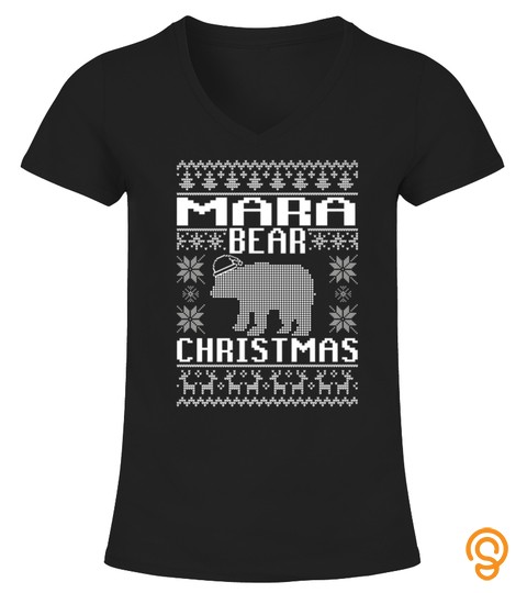 MARA BEAR MATCHING FAMILY UGLY CHRISTMAS SWEATER TSHIRT   HOODIE   MUG (FULL SIZE AND COLOR)