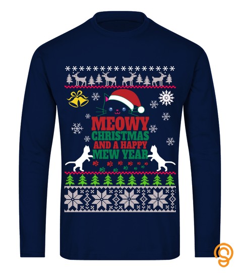Ugly Christmas Sweater   Meowy Christmas