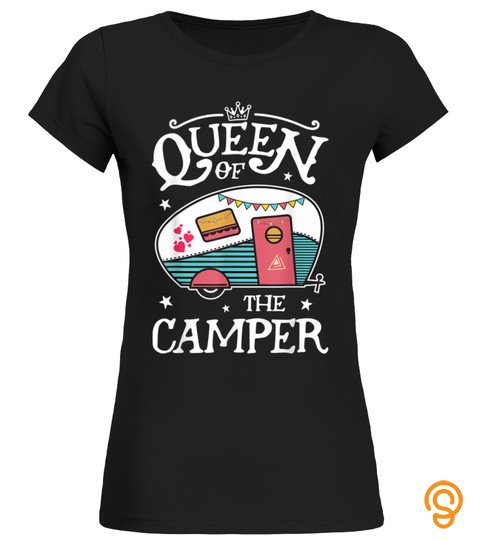 Queen of the Camper T shirt Outdoor Camping Camper Girls Tee T Shirt