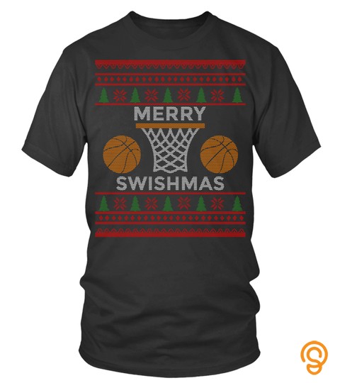 Basketball Tshirt   Merry Swishmas Basketball Funny Cool Boy Christmas Gift Pullover Hoodie