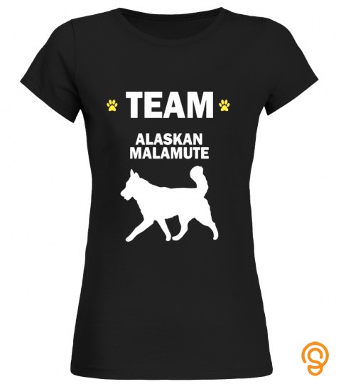 Team Alaskan Malamute Cute Dog Lover Pawprint T Shirt