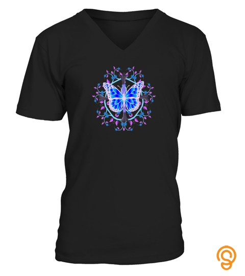 Butterfly Fantasy With Datura Bloom Mandala Tshirt   Hoodie   Mug (Full Size And Color)