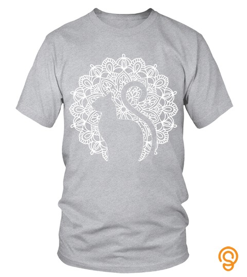 Cat Tshirt   Mens Womens Cat Shirt Zen Cat Print Shirt Mandala Yoga Premium TShirt