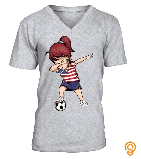 Dabbing Soccer Girl United States Jersey Shirt Usa Football