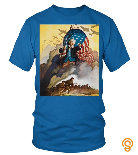 Usa Patriotic Uncle Sam Wwii Propaganda Wall Art Long Sleeve T Shirt