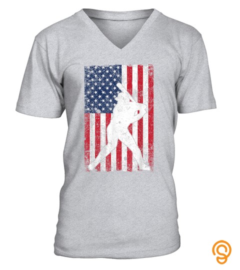 USA American Flag Baseball Tee 4th of July Patriotic Gift T Shirt
