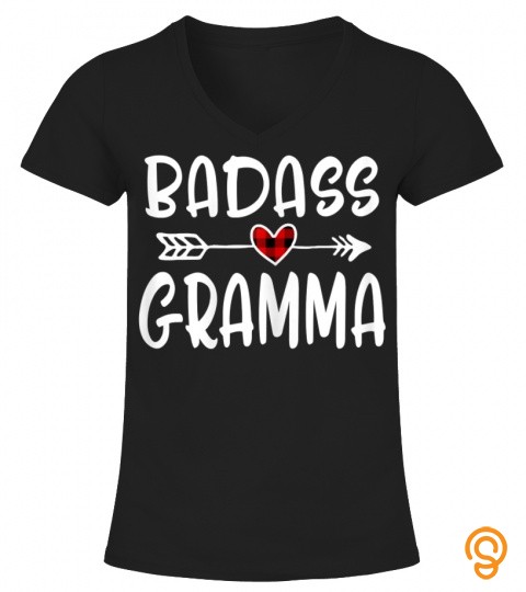Womens Badass Gramma Mothers Day Buffalo Plaid Grandmother Grandma T Shirt