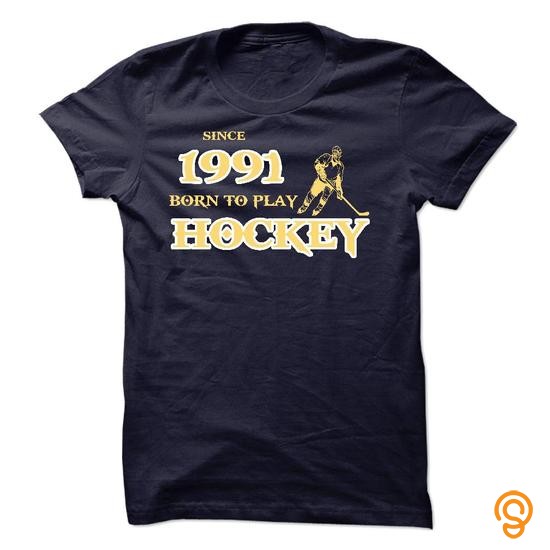 Easy Wear Since 1991 Born to Play Hockey T Shirts Design