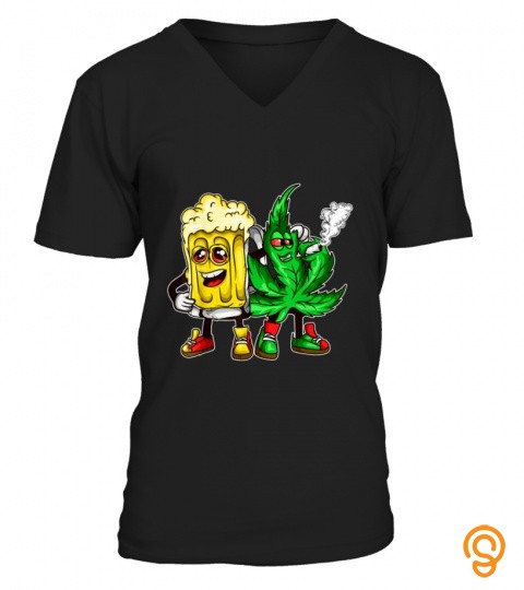 420 Pot Leaf Marijuana Bong Beer Drunk Weed Cannabis T Shirt