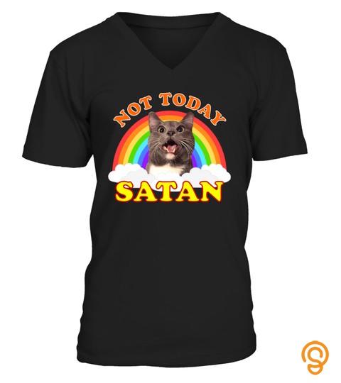 Pride Cat Shirt Lgbtq Rainbow Funny Not Today Satan Tshirt   Hoodie   Mug (Full Size And Color)