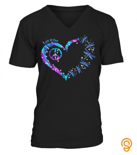 Hippie heart dragonfly colorful t shirt