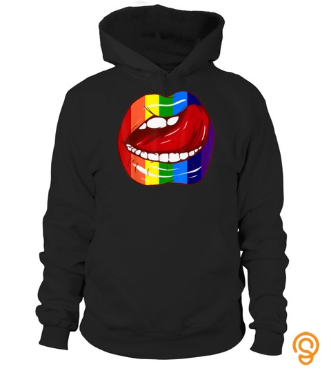 Rainbow Lip Licking Homosexual Lesbian Gay Lgbt Pride Shirt