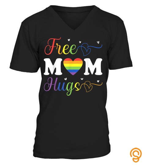 Womens Free Mom Hugs Shirt  Lgbt Rainbow  Tshirt