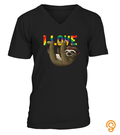 Sloth Lgbt Gay Pride Tshirt I Love Rainbow Flag Tshirt   Hoodie   Mug (Full Size And Color)