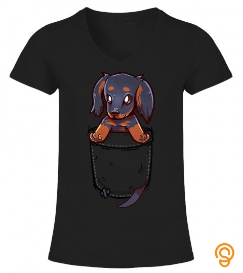 Pocket Cute Dachshund Puppy Dog T Shirt