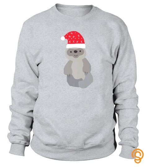 Santa Sloth T Shirt Santa Hat Merry Christmas Tshirt   Hoodie   Mug (Full Size And Color)
