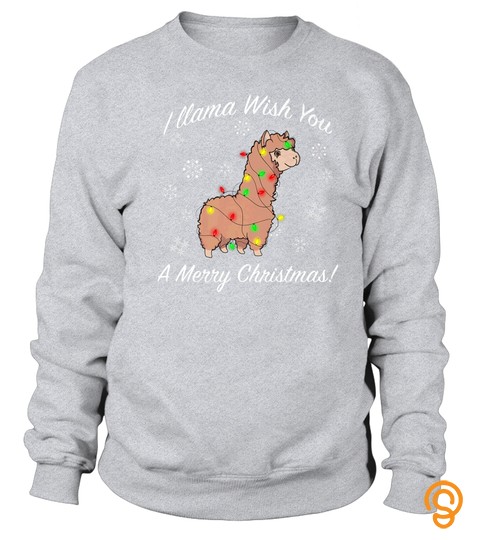 I Llama Wish You A Merry Christmas  Llama Christmas Tshirt   Hoodie   Mug (Full Size And Color)