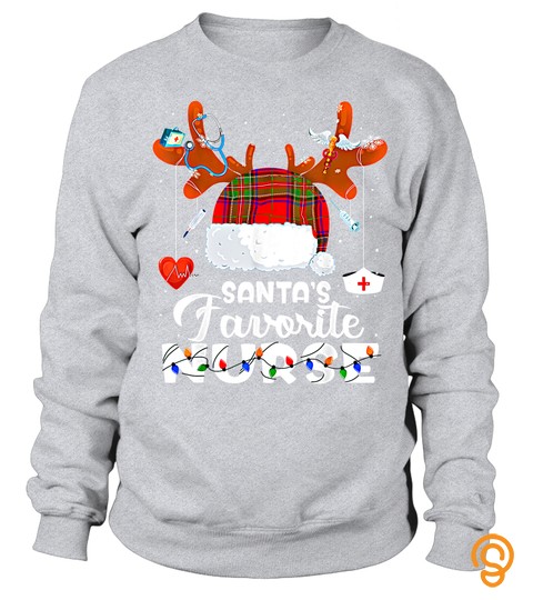 Christmas Nurse Crew Santa Hat Reindeer Merry Christmas gift T Shirt shirt