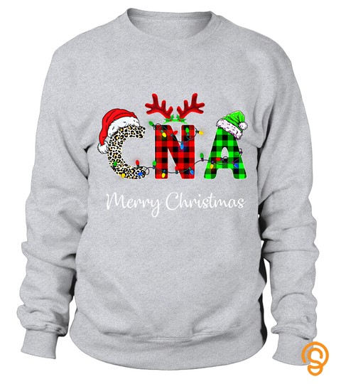 Cna Nurse Merry Christmas Santa Hat Reindeer Funny Xmas T Shirt Shirt