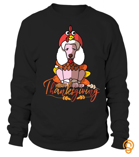 Happy Thanksgiving Poodle Turkey Dog Costume T Shirt