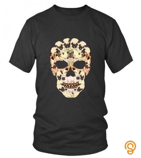 Halloween Skull Shirt With Pug