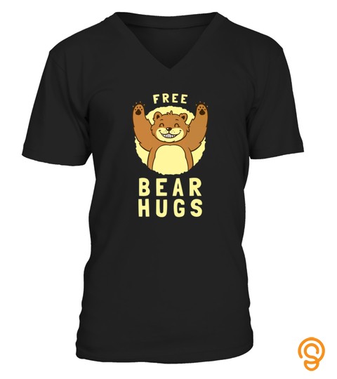 FUNNY BEAR ANIMAL JOKE TSHIRT FREE BEAR HUGS TSHIRT   HOODIE   MUG (FULL SIZE AND COLOR)