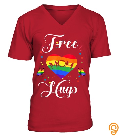 Free Mom Hugs Rainbow Gray Pride Lgbt Funny T Shirt